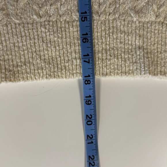 Free People Long Sleeve Villa Cable Pullover Ivory Neutral Size Medium - Picture 9 of 9